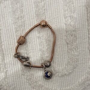 Rose Gold Pandora Bracelet with charms